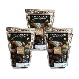 Kit 3 pacotes Chocolate Fragmentado para culinária 70% Cacau Ouro Moreno