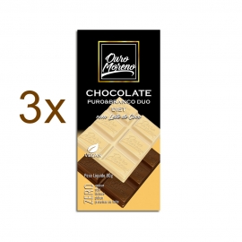 Kit com 3 Barras de Chocolate Diet Duo Puro e Branco 