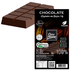 Barra de Chocolate Orgânico para derreter 100% Cacau Low Carb, Cetogênico Ouro Moreno - 1 kg
