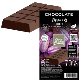 Barra de Chocolate Diet para derreter 70% Cacau com Maltitol Ouro Moreno - 1 kg