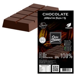 Barra de Chocolate para derreter 100% Cacau Low Carb Ouro Moreno - 1 kg