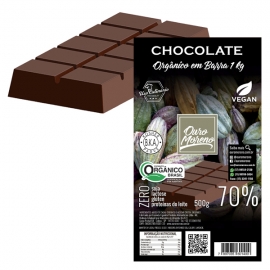 Barra de Chocolate Orgânico para derreter 70% cacau Ouro Moreno - 1kg