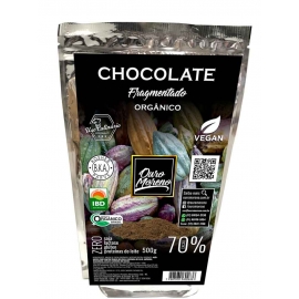 Chocolate Orgânico Fragmentado para culinária 70% cacau - Pacote 500g