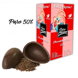 Ovo de páscoa chocolate natural 50% cacau infantil 250g cx. rosa